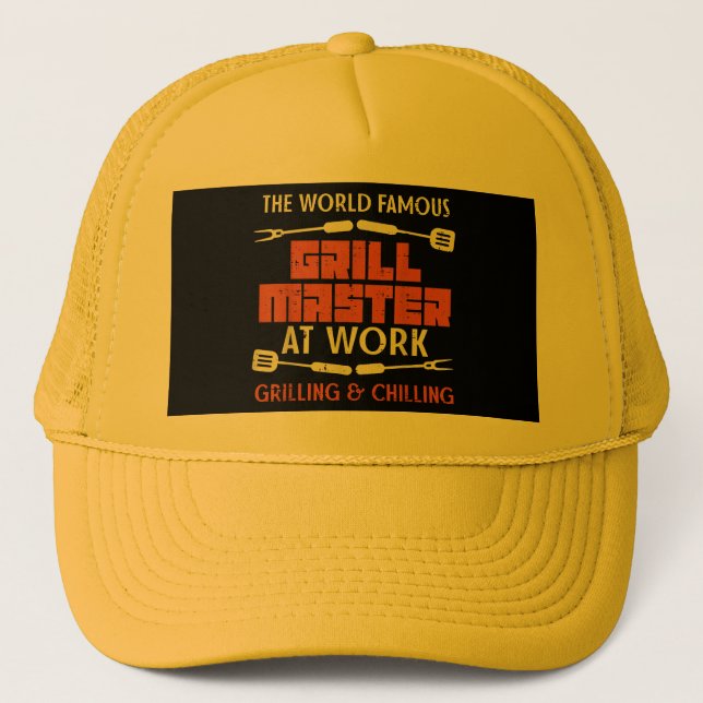 Grillmeister bei der Arbeit Grillabkühlung Funny G Truckerkappe (Vorderseite)