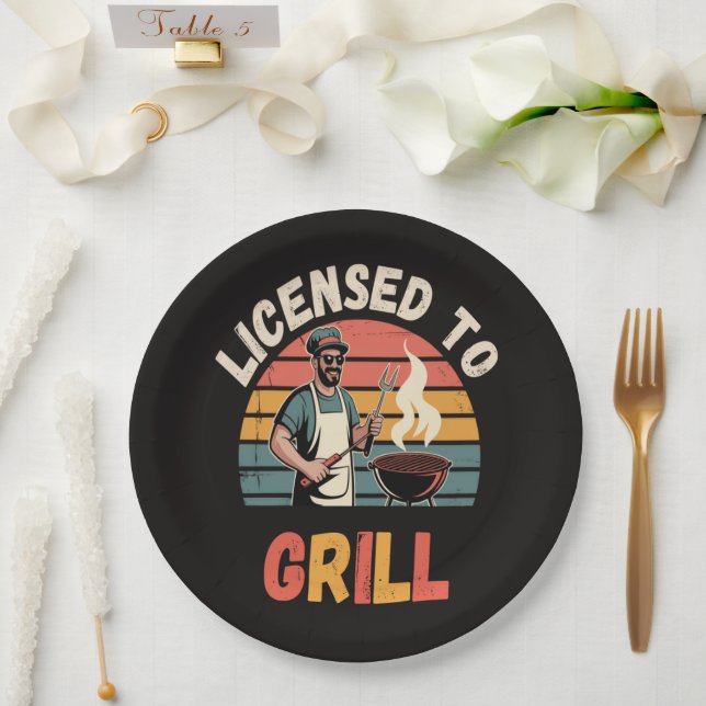 Grillmeister Dad Pappteller (Hochzeit)