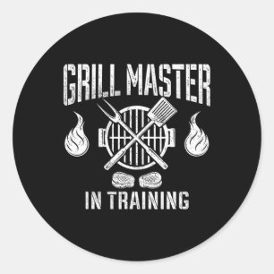 Grillmeister in Ausbildung Lustiger BBQ-Liebhaber Runder Aufkleber