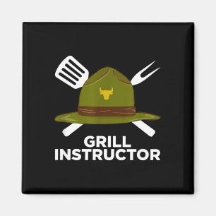 Grillmeister lustiger BBQ-Pitmaster grillender Vat Magnet
