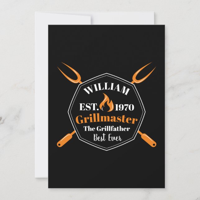Grillmeisterkoch Feiertagskarte (Vorderseite)