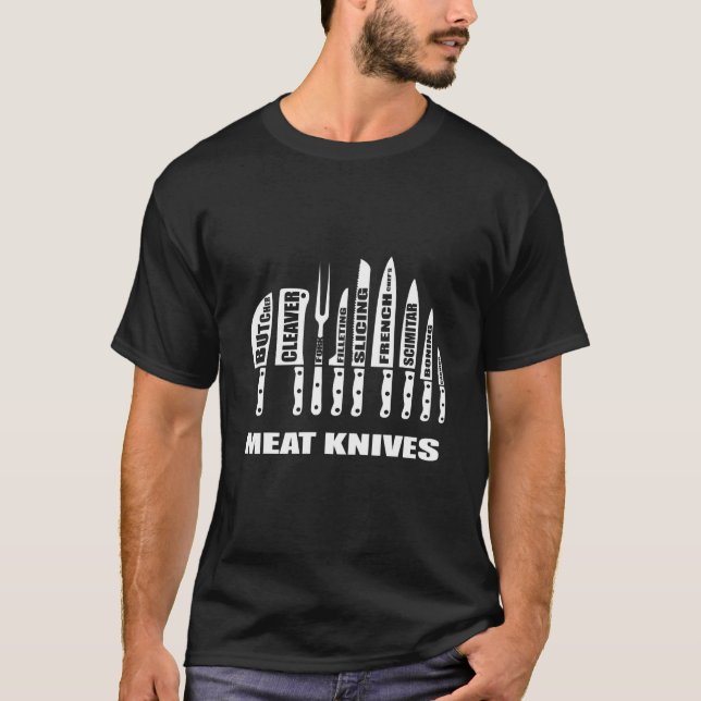 Grillmesser, Fleisch, Kochen oder Fleischverkauf T-Shirt (Vorderseite)