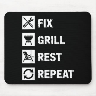 Grillreparatur Ruhe Wiederholung Handyman BBQ Dad Mousepad