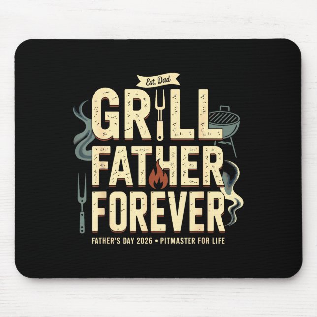 Grillvater für immer BBQ Pitmaster 2026 Kochen Mousepad (Vorne)