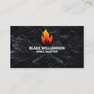 Grillwerkzeug   Feuer   Restaurant Visitenkarte