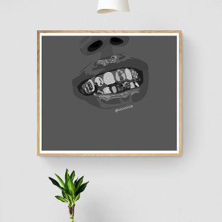 Grillz-Ästhetik, Gold Grills (Grillz) Zähnen Kunst Poster