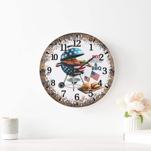 Grillzeit Große Wanduhr (Zuhause)