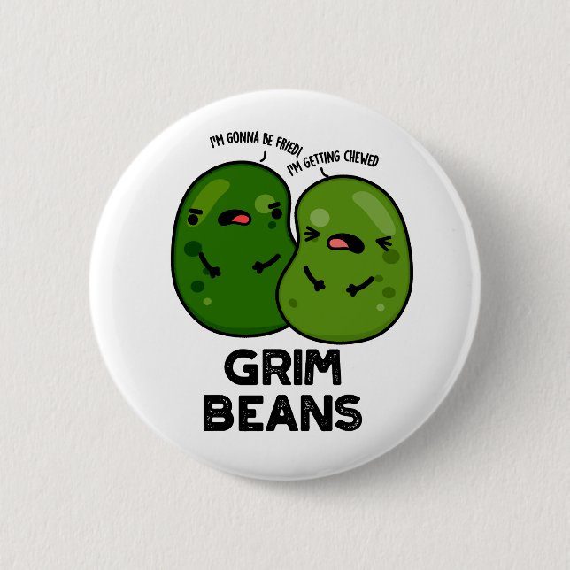 Grim Beans Lustige Gemüse-Wortspiele  Button (Vorderseite)
