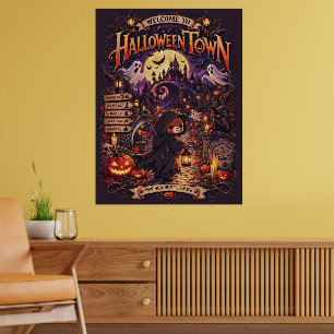 Grim Reaper Bär Halloween Town Kunst Poster