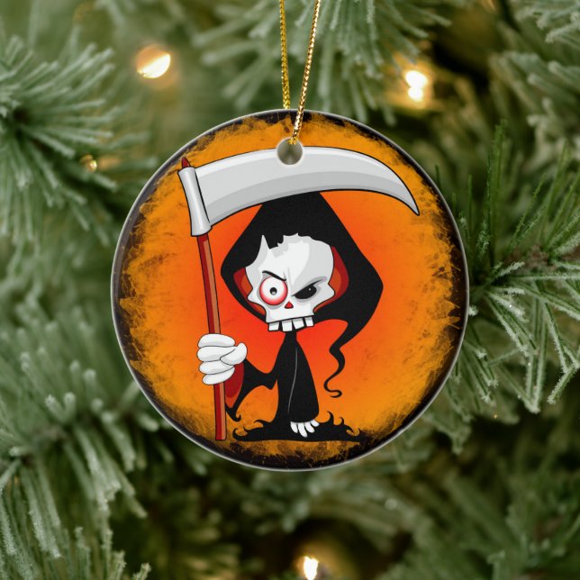 Grim Reaper Cartoon  Keramik Ornament (Baum)