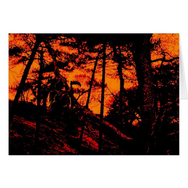 Grim Reaper dans la Forêt Lit Orange Effrayant (Devant horizontal)