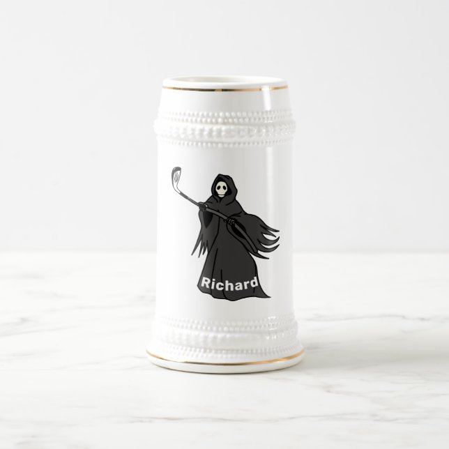 Grim Reaper Golfer Stein | Golf Beer Lovers Gift Bierglas (Mittel)