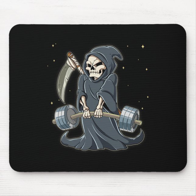 Grim Reaper Gym Weight Training Deadlift  Mousepad (Vorne)