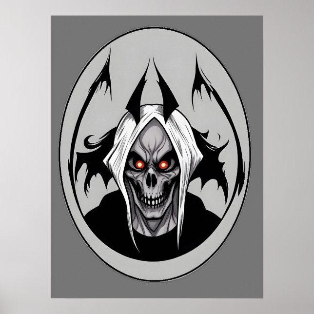 Grim Reaper of the Blazing Eyes Halloween Poster (Devant)