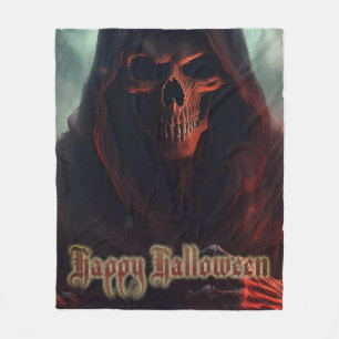 Grim Reaper Totenkopf Halloween Gruselige Kunst Fleecedecke