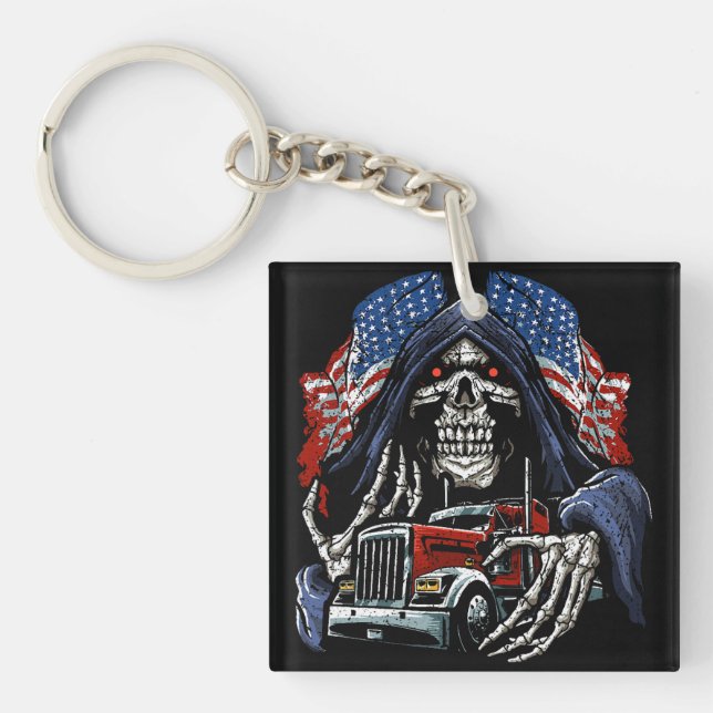 Grim Reaper Trucker Schlüsselanhänger (Vorderseite)