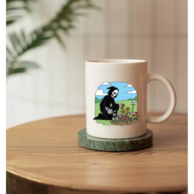 Grim Reaper watering flowers Tasse (Von Creator hochgeladen)