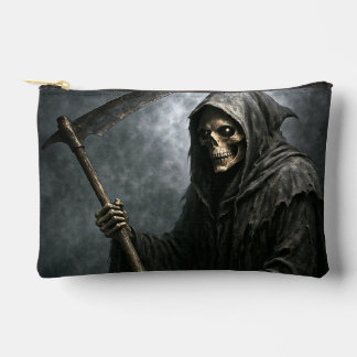 Grim Reaper Zippered Bag with Graveyard Design Zubehörtasche
