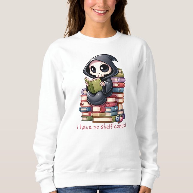 Grim Sensenmann Book Lover, Custom Book Club Sweatshirt (Vorderseite)