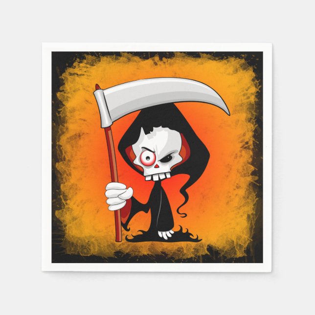 Grim Sensenmann Creepy Funny Cartoon Serviette (Vorderseite)