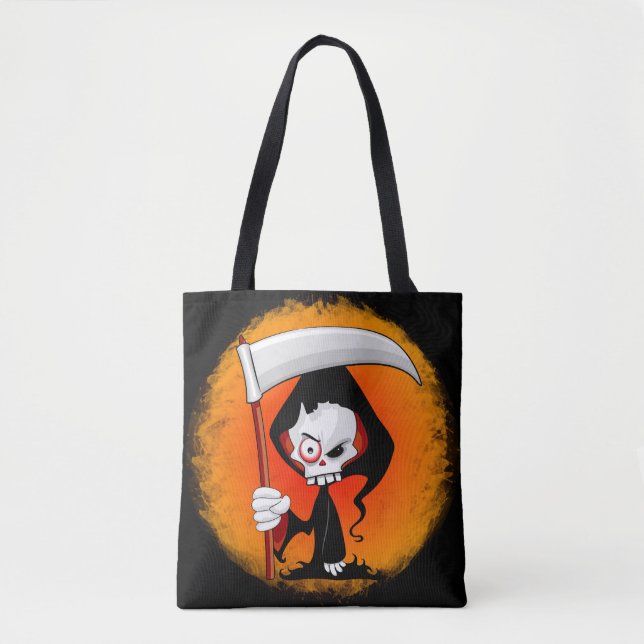 Grim Sensenmann Creepy Funny Cartoon Tasche (Vorderseite)