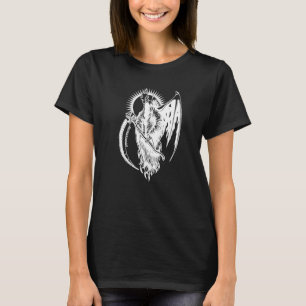Grim Sensenmann Devil Wing okkultisiert Dunkle Kun T-Shirt