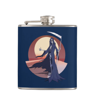 Grim Sensenmann Hitchwandern Flachmann