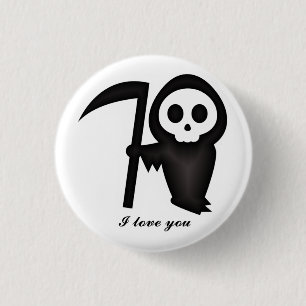 Grim Sensenmann I Liebe du Totenskelett Button