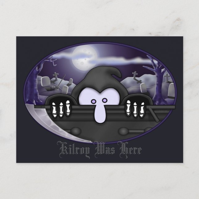 Grim Sensenmann Kilroy Postcard 2 Postkarte (Vorderseite)