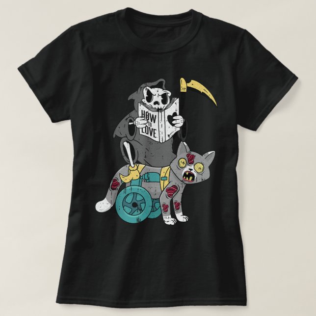 Grim Sensenmann Lazy Halloween Kostüm Funny Zombie T-Shirt (Design vorne)
