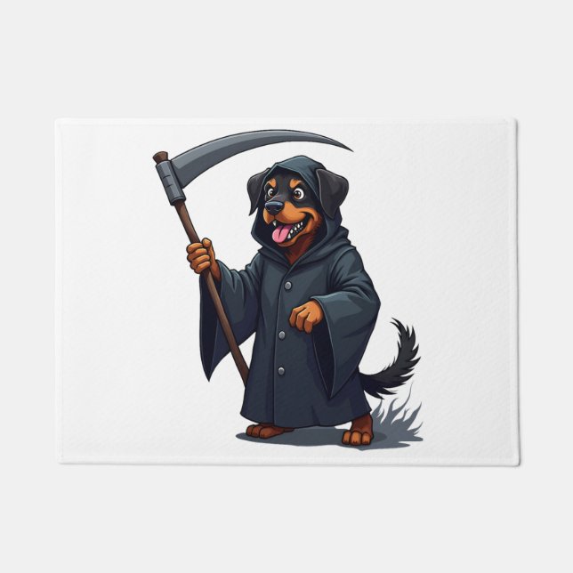 Grim Sensenmann Rottweiler Dog Fußmatte (Vorderseite)