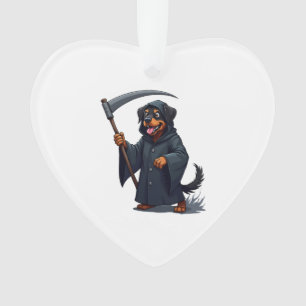 Grim Sensenmann Rottweiler Dog Ornament