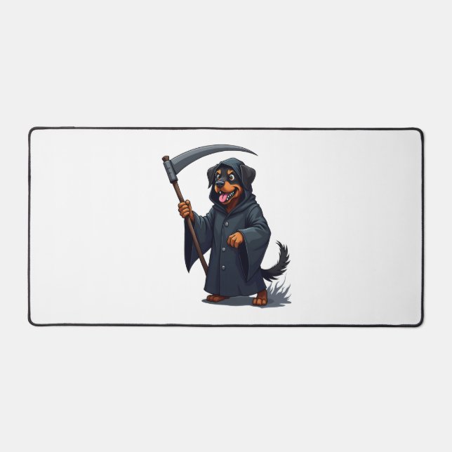 Grim Sensenmann Rottweiler Dog Schreibtischunterlage (Vorderseite)