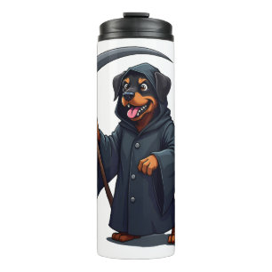 Grim Sensenmann Rottweiler Dog Thermosbecher