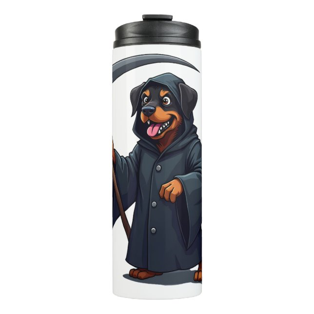 Grim Sensenmann Rottweiler Dog Thermosbecher (Vorderseite)