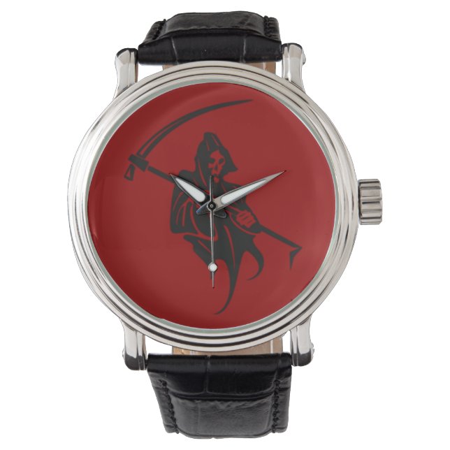 Grim Sensenmann Silhouette Wristwatch Armbanduhr (Vorderseite)