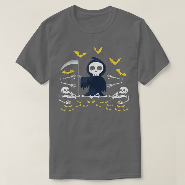 Grim Sensenmann Skeleton Fictophilia  T-Shirt (Design vorne)