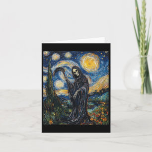 Grim Sensenmann Skeleton - Van Gogh Style - Starry Karte