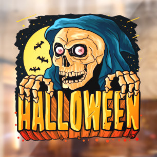 Grim Sensenmann Skull Horror Halloween Fensteraufkleber