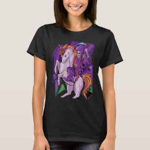 Grim Sensenmann Unicorn Pastel Goth Death Skeleton T-Shirt