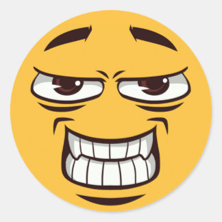 Grimacing Emoji Runder Aufkleber
