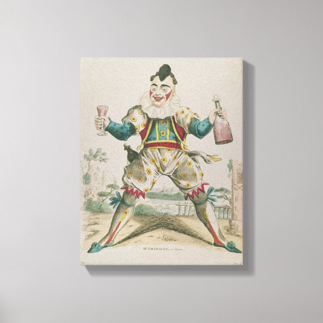 Grimaldi als Clown Leinwanddruck (Vorderseite)