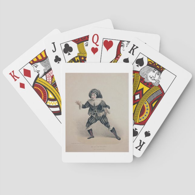 Grimaldi als Scaramouche, vom Commedia dell'Ar Spielkarten (Rückseite)