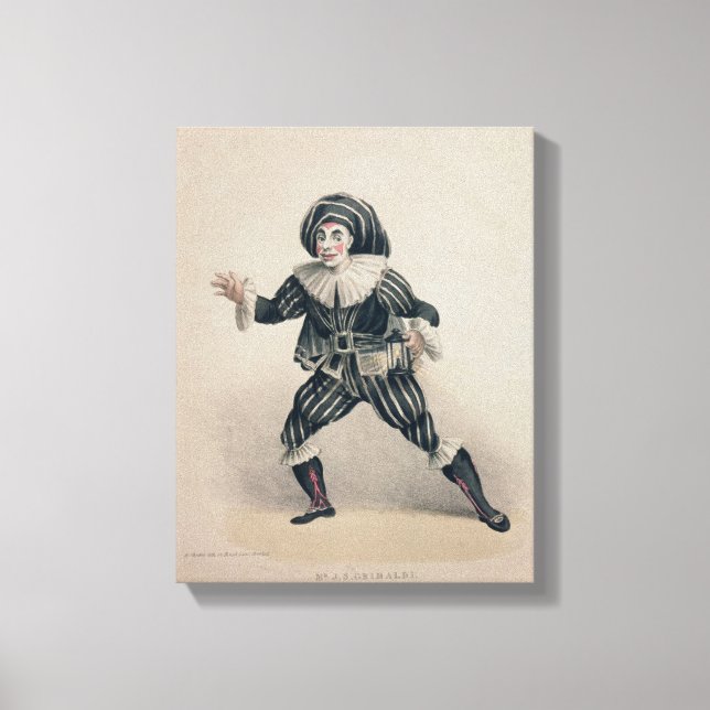 Grimaldi als Scaramouche, von der Commedia dell'Ar Leinwanddruck (Vorderseite)