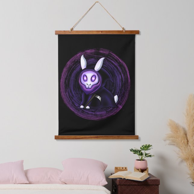Grimbun Wood Topped Wall Tapestry Wandteppich Mit Holzrahmen (Schlafzimmer)