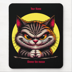 Grimische Katze auf dem Mond Mousepad