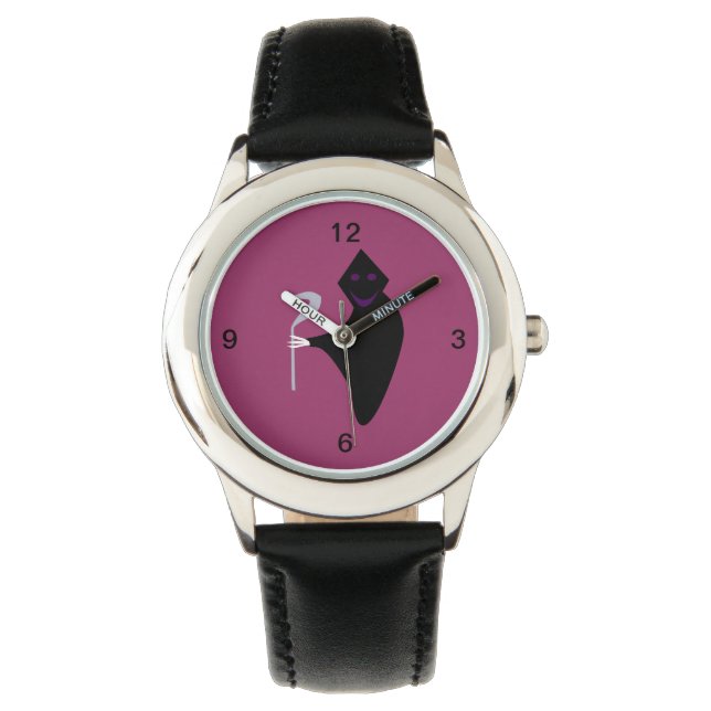 Grimischer Sensenmann Halloween Kinder mit Zahlen  Armbanduhr (Vorderseite)