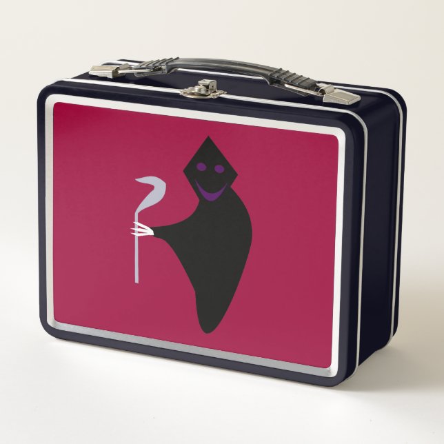 Grimischer Sensenmann Halloween Metal Lunchbox (Vorderseite)