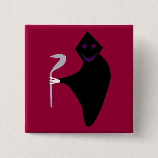 Grimm-Sensenmann Halloween-Taste Button (Vorderseite)