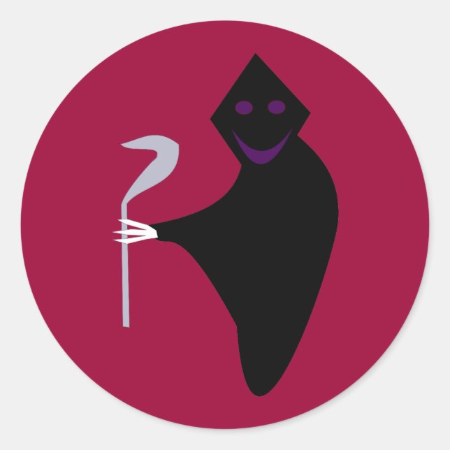 Grimmige Sensenmann Halloween Stickers (Vorderseite)